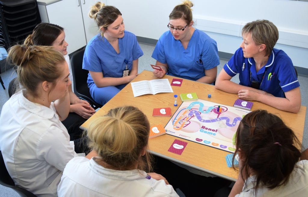 The Renal Game in full flow with qualified and student nurses with clinical educator Gill Hart 