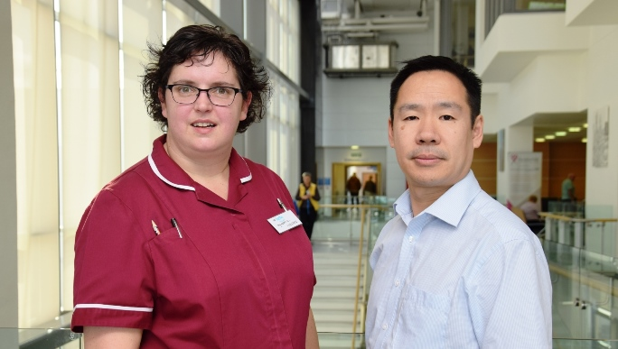Gillian Curry, Renal Research Nurse and Dr Edwin Wong who will lead the clinical trial for potential new C3G treatment