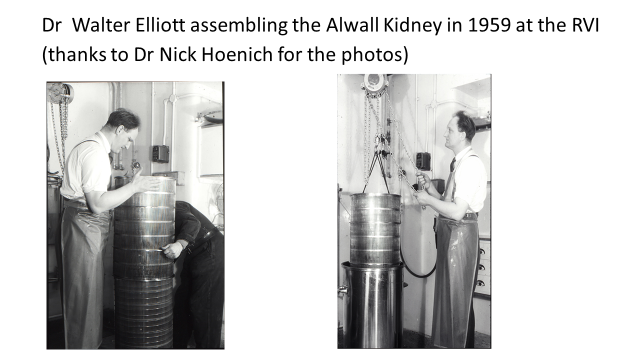 Dr Walter Elliott assembling the Alwall Kidney in 1959 at the RVI