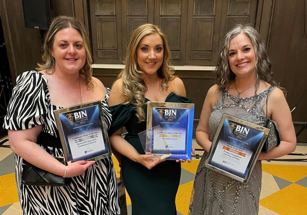 Our Specialist Nurses with their British Journal of Nursing Winners certificates