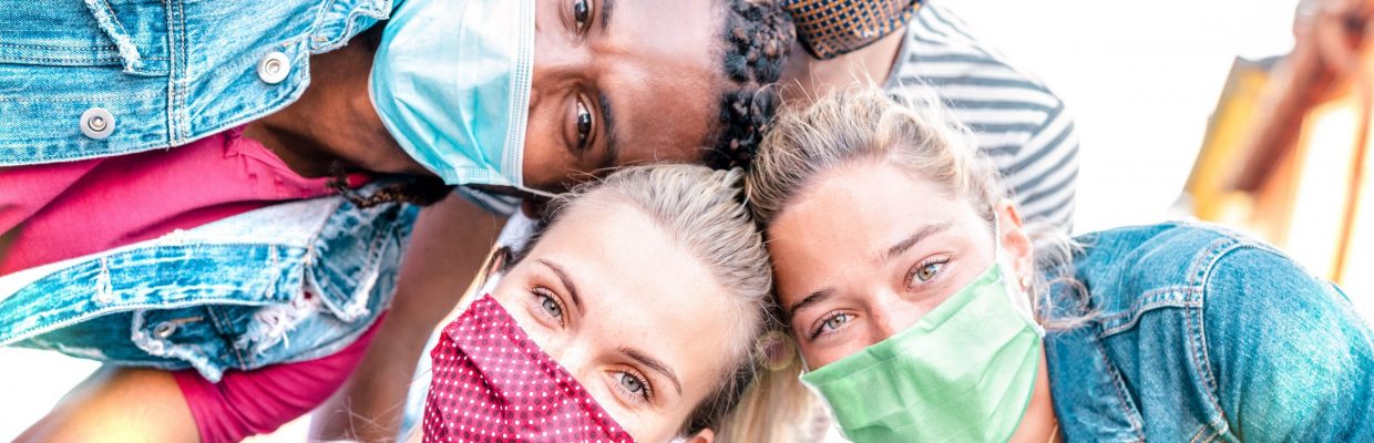 Young People wearing masks