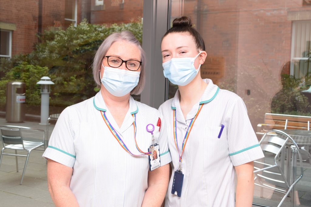 Dawn Wilson with daughter Lucy who both work in Hotel Services at the Royal Victoria Infirmary