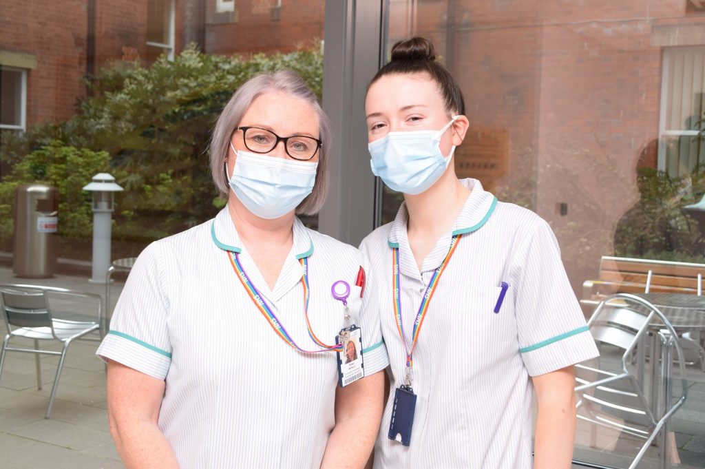 Dawn Wilson with daughter Lucy who both work in Hotel Services at the Royal Victoria Infirmary 