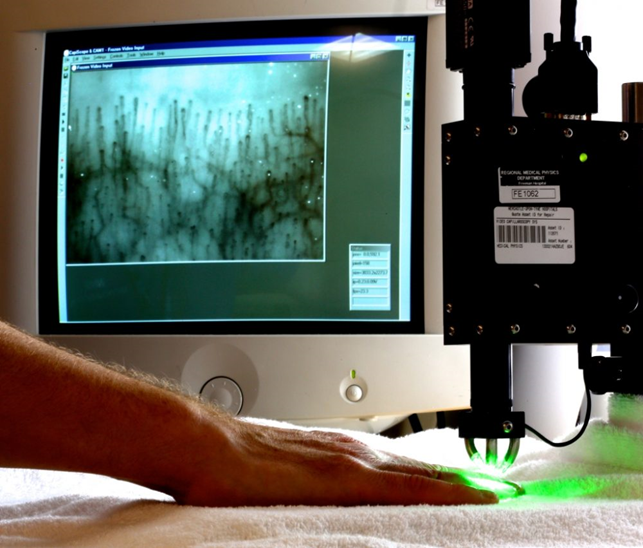 Most of our work involves using light and making images of the skin to assess the patient’s microcirculation.