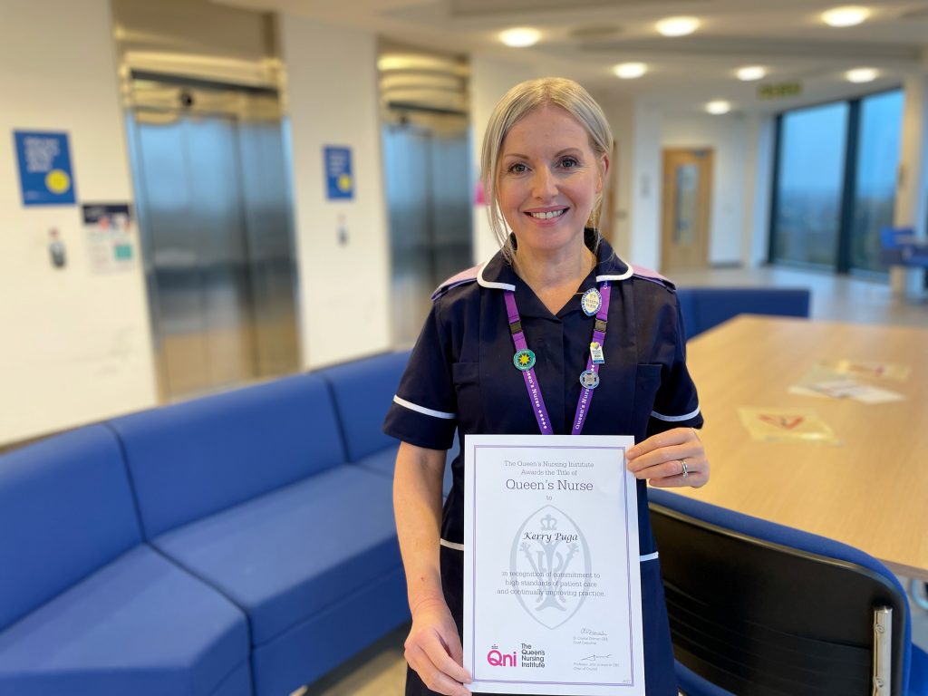 Deputy Matron for Newcastle's Community Services with her QNI Queen's Nurses Certificate