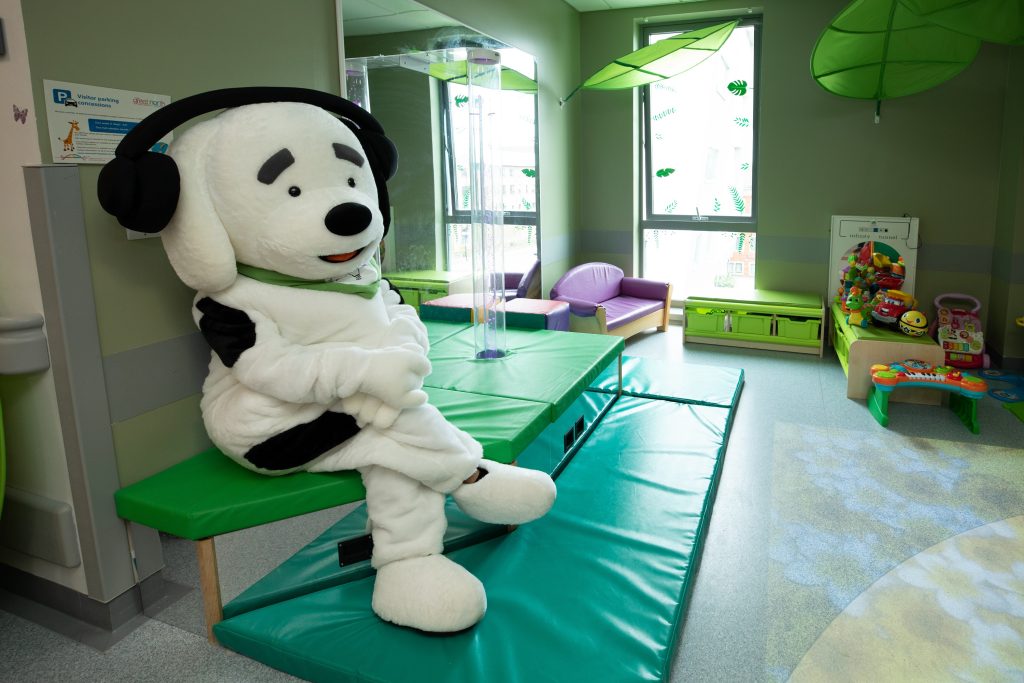 Bobby our sensory mascot in one of our children's wards' sensory areas