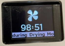 MY Airvo 2 clock appears on screen during drying cycle.