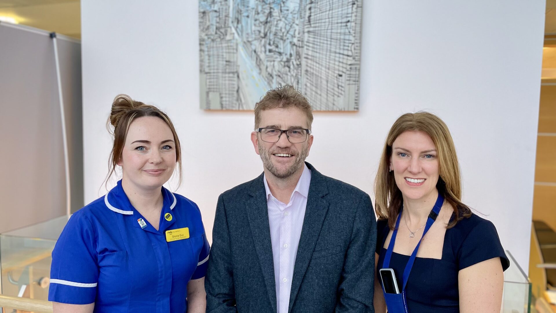 Left to right:  clinical nurse specialist Shona Guy, Professor Nick Embleton and Dr Erin Hurst, consultant haematologist