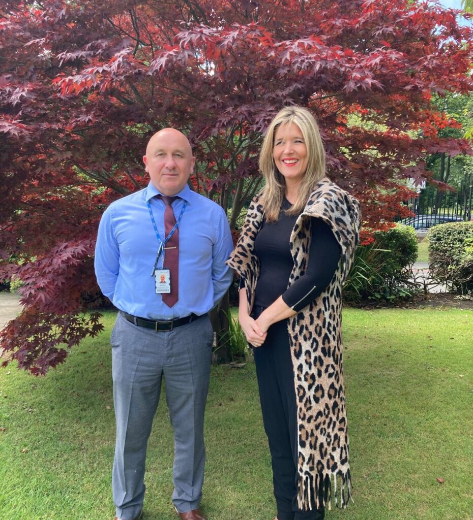Andy Hamiliton is pictured with Kate Hartley, lead research nurse for the MND Association