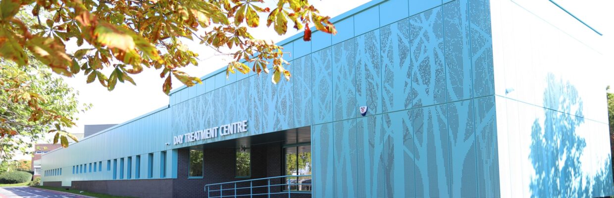 A photo of the outside of the Day Treatment Centre at the Freeman Hospital
