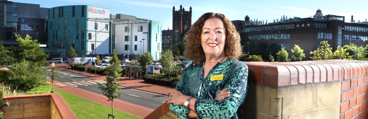 Dame Jackie Daniel standing outside the RVI