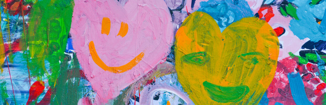 Children's,Colorful,Painting,Drawing,On,The,Wall,,Children's,Dreams,,Background