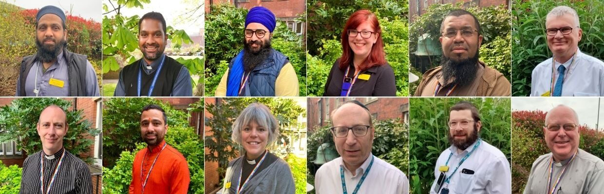 A team banner with the staff for the chaplaincy service