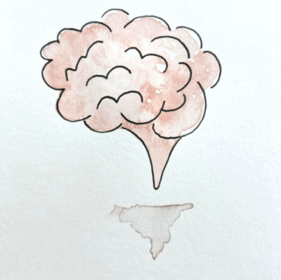 A drawing of a brain