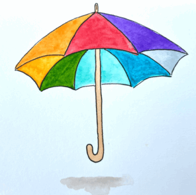 A painting of an umbrella