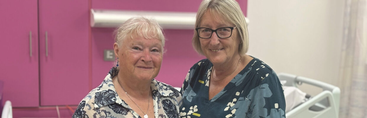 A photo of two women