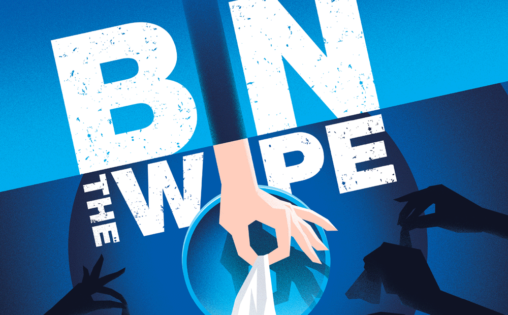 A poster asking people to bin the wipe