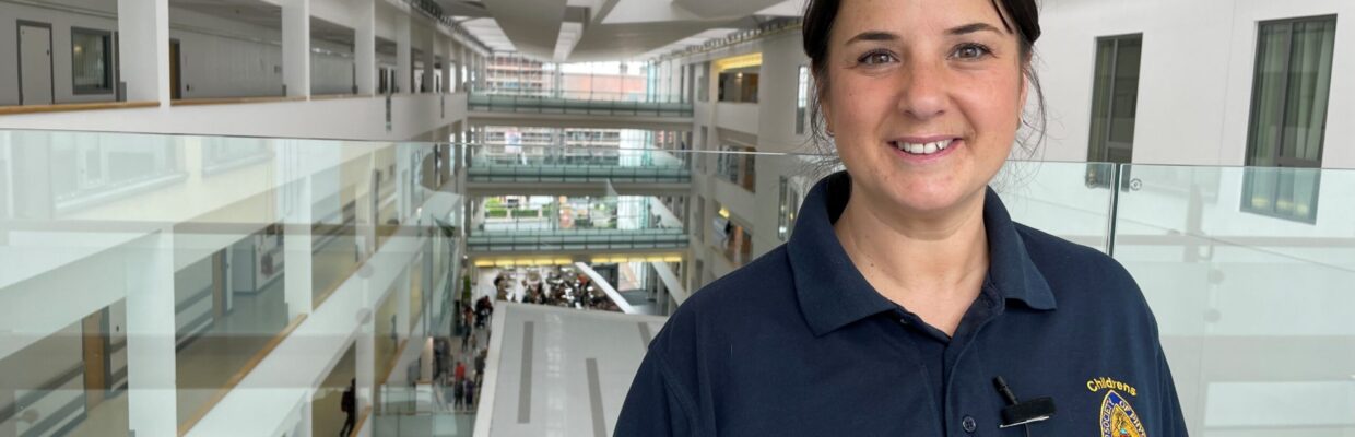 Louise Graham in the main RVI atrium