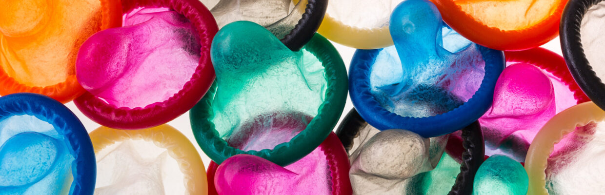 Image of colourful condoms