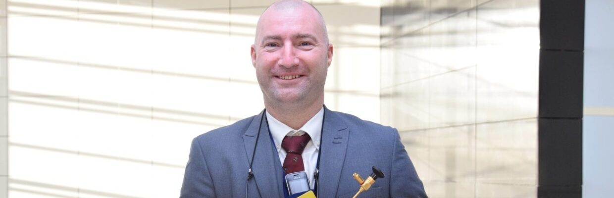 Mr Chris Harding Consultant urologist with his award