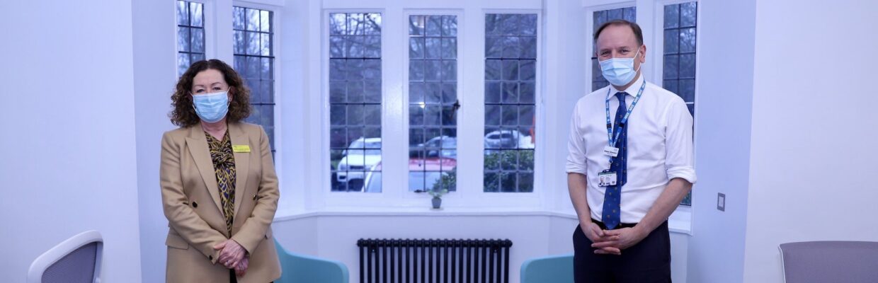 Dame Jackie Daniel with NHS Chief Executive Simon Stevens