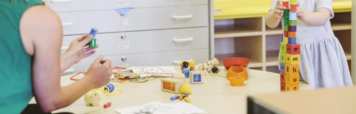 Child playing in clinic