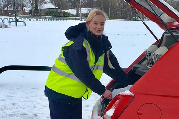 Community Nurse with her car