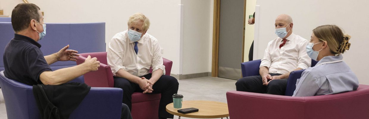 14/02/2022. Carlisle, United Kingdom. Prime Minister Boris Johnson visits The Northern Centre for Cancer Care North Cumbria. Picture by Andrew Parsons / No 10 Downing Street