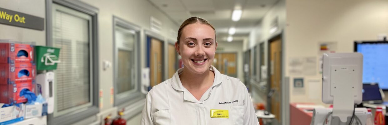 Emily Robinson is a Trainee Nursing Associate based on Neuro Ward 16
