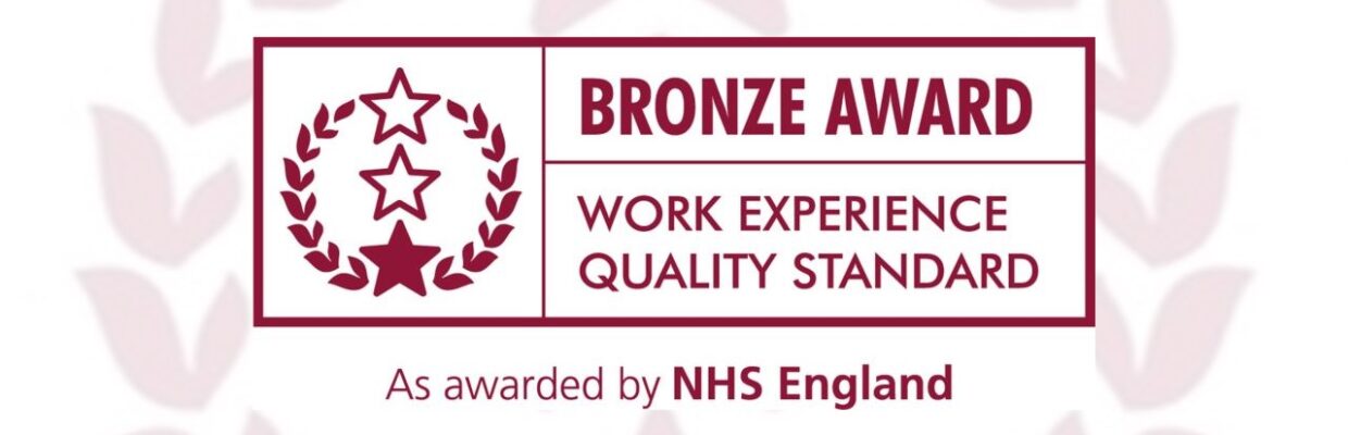 NHS England Work Experience Quality Standard Bronze Award for website