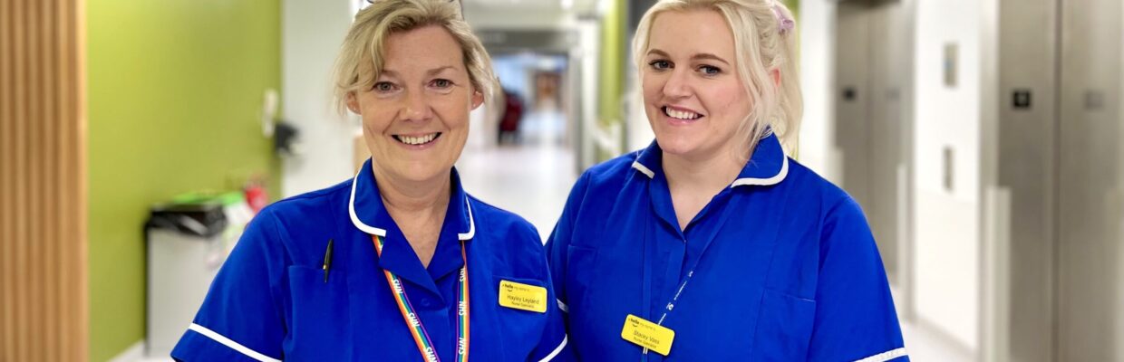Hayley Leyland, Newcastle's lead nurse specialist in home parenteral nutrition and intestinal failure with colleague Stacey Vass