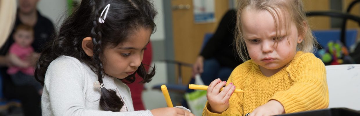 Children in Great North Children's Hospital outpatient clinic